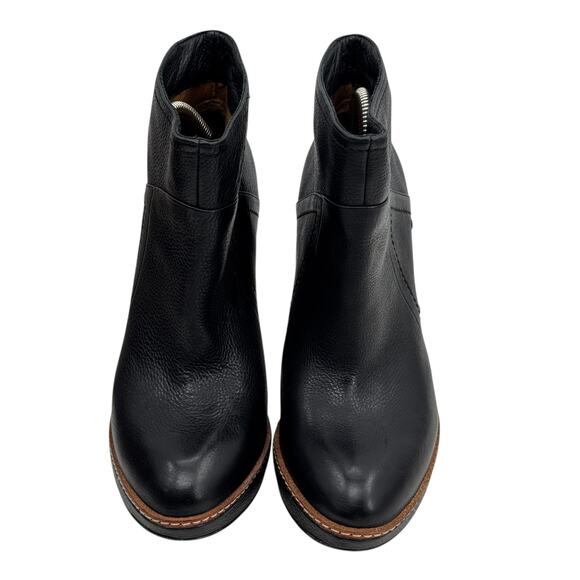Modern Vintage Black Ankle Bootie Parker 38 Womens Boot Platform Leather Pull On - Picture 8 of 12
